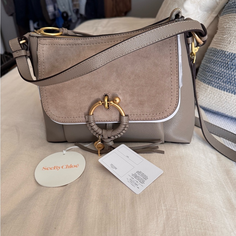 See By Chloe Taupe Leather Crossbody Bag